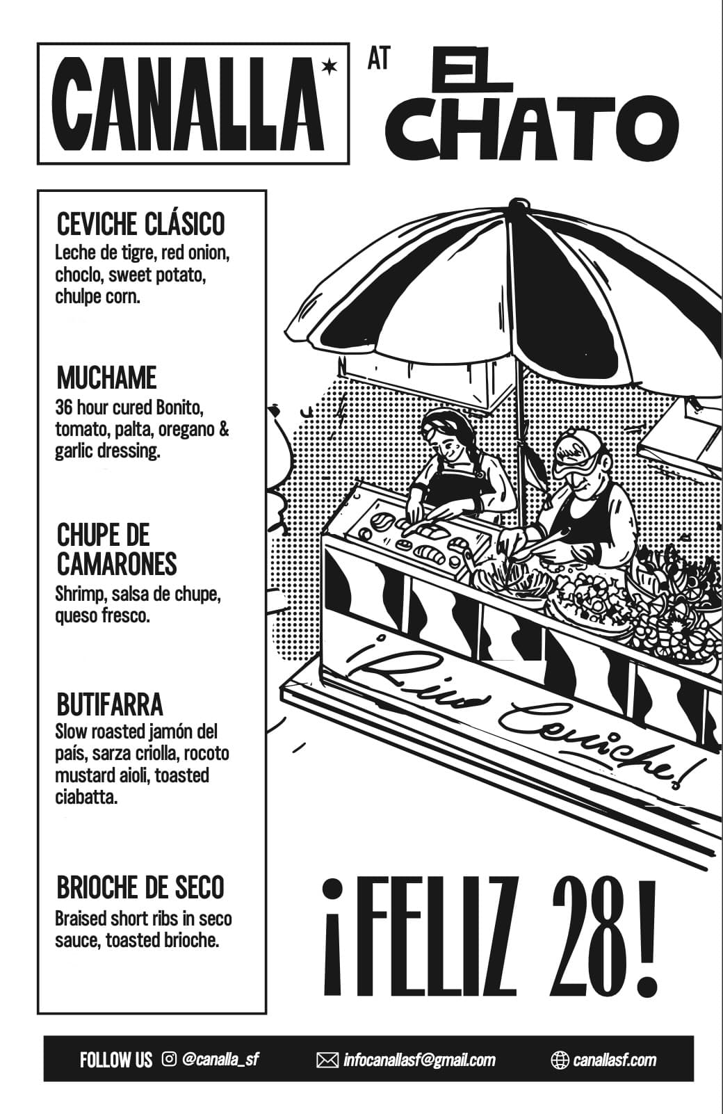 Canalla popup July 28, 2025